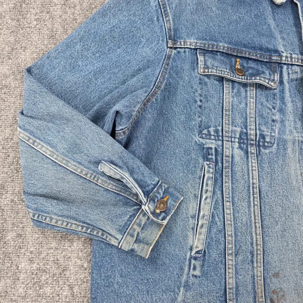 Dickies Branders Denim Jacket Mens XXL Blue Trucker Vintage Distressed Workwear